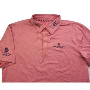 Tour Issue Benny Taylor Men Trump Golf Bioscience Polo Shirt L Heather Salmon